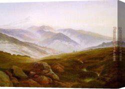 Caspar Canvas Paintings - Riesengebirge by Caspar David Friedrich