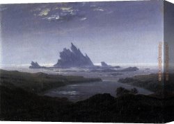 Rocky Canvas Paintings - Rocky Reef on the Sea Shore by Caspar David Friedrich