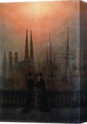 Friedrich Canvas Paintings - The Sisters on the Balcony by Caspar David Friedrich