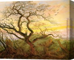 Pear Tree Canvas Paintings - The Tree of Crows by Caspar David Friedrich