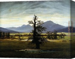 The Light of Peace Canvas Paintings - Village Landscape in Morning Light by Caspar David Friedrich