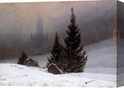 David Canvas Paintings - Winter Landscape by Caspar David Friedrich
