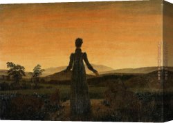 David Canvas Paintings - Woman before the Rising Sun by Caspar David Friedrich