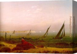 Two Women Running on The Beach The Race Canvas Paintings - Woman on the Beach of Rugen by Caspar David Friedrich