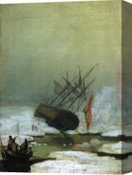 Friedrich Canvas Paintings - Wreck in the Sea of Ice by Caspar David Friedrich
