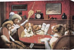 Friends Canvas Paintings - Sitting Up With A Sick Friend by Cassius Marcellus Coolidge