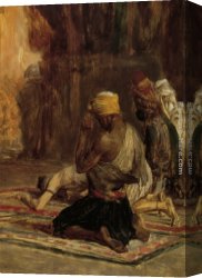 Before a Mosque (cairo) Canvas Paintings - Prayer In A Mosque by Charles Bargue