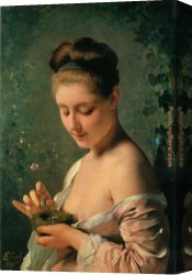 Charles Canvas Paintings - La ragazza col nido by Charles Chaplin