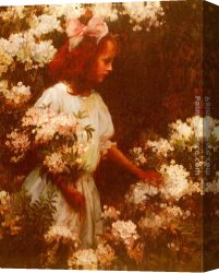 Walk Canvas Paintings - Garden Walk by Charles Courtney Curran