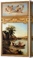 Allegory Canvas Paintings - Allegory Of Spring The Goddess Pomona Surrounded By Putti by Charles Diodore Rahoult