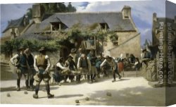 Mademoiselle De Clermont Canvas Paintings - Le Jeu Des Boules by Charles Giraud