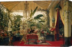 Charles Canvas Paintings - Veranda de la Princesse Mathilde I by Charles Giraud