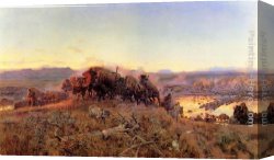 Charles Canvas Paintings - When the Land Belonged to God by Charles Marion Russell