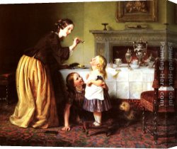 Dead Game Canvas Paintings - Breakfast Time - Morning Games by Charles West Cope