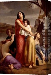 Femme Nue Couchee Canvas Paintings - Les Femmes de J&eacute;rusalem captives &agrave; Babylone by Charles Zacharie Landelle