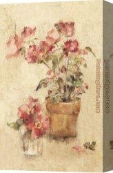 Pots Canvas Paintings - Pots of Roses Panel IV by Cheri Blum