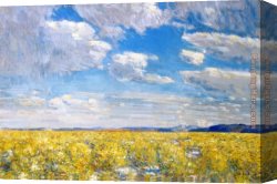 Deserted Canvas Paintings - Afternoon Sky, Harney Desert by childe hassam