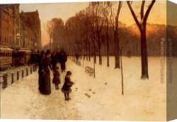 Hunter Mountain, Twilight Canvas Paintings - Boston Common at Twilight by childe hassam