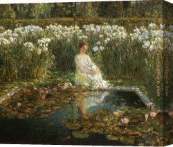 Lilies Canvas Paintings - Lilies by childe hassam