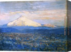 Mount Etna From Taormina Canvas Paintings - Mount Hood by childe hassam