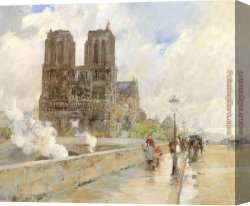 Cathedral Canvas Paintings - Notre Dame Cathedral Paris by childe hassam