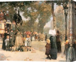 Scene Canvas Paintings - Paris Street Scene by childe hassam