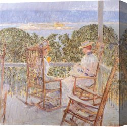 Island Canvas Paintings - Ten Pound Island by childe hassam