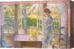 Goldfish Canvas Paintings - The Goldfish Window by childe hassam