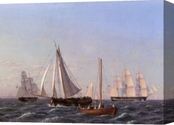 Sailing Canvas Paintings - Sailing Ships by Christoffer Wilhelm Eckersberg