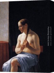 Model Canvas Paintings - Seated Nude Model by Christoffer Wilhelm Eckersberg