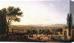 Town Canvas Paintings - The Town and Harbour of Toulon by Claude-Joseph Vernet