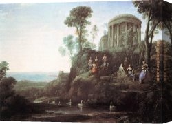 Allegory of May Triumph of Apollo Canvas Paintings - Apollo and the Muses on Mount Helion by Claude Lorrain