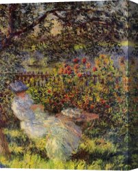 Irises in Monets Garden Canvas Paintings - Alice Hoschede in the Garden by Claude Monet