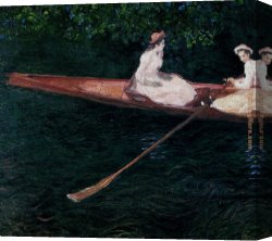 Nearing Camp on The Upper Colorado River Canvas Paintings - Boating On The River Epte by Claude Monet