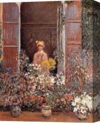 Camille Canvas Paintings - Camille At The Window by Claude Monet