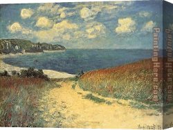 Le Depart En Voyage De Noces Canvas Paintings - Chemin dans les Bles a Pourville by Claude Monet
