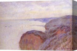 Cliff Canvas Paintings - Cliffs Near Dieppe by Claude Monet