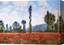 Poppies 1886 Canvas Paintings - Field of Poppies by Claude Monet