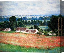 Poppies 1886 Canvas Paintings - Field Of Poppies, Giverny by Claude Monet