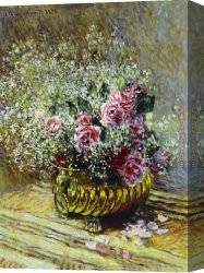 Pots Canvas Paintings - Flowers in a Pot by Claude Monet