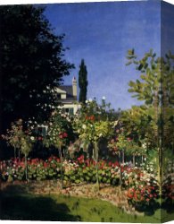 Golding Constable's Flower Garden Canvas Paintings - Garden In Flower At Sainte-Adresse by Claude Monet