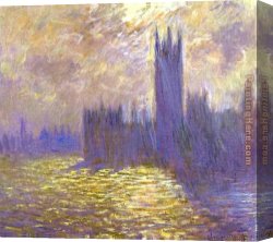 London Canvas Paintings - Houses of Parliament London by Claude Monet