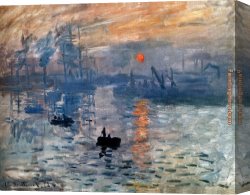 Monet Canvas Paintings - Impression Sunrise by Claude Monet