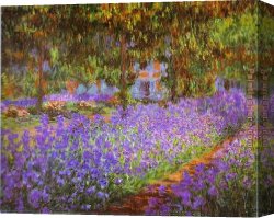 Golding Constable's Flower Garden Canvas Paintings - Irises in Monet's Garden by Claude Monet