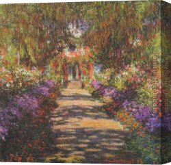 Secret Garden I Canvas Paintings - Main Path through the Garden at Giverny by Claude Monet
