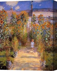 Irises in Monets Garden Canvas Paintings - Monet's Garden at Vetheuil 1881 by Claude Monet