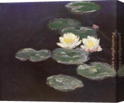 Nympheas Canvas Paintings - Nympheas Waterlilies by Claude Monet