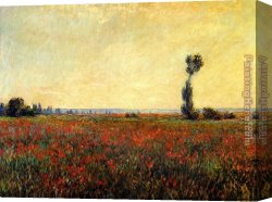Evening Landscape at East Bergholt Canvas Paintings - Poppy Landscape by Claude Monet