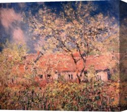 Thoughts of Springtime Canvas Paintings - Springtime At Giverny by Claude Monet