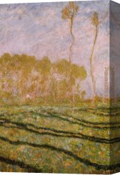 Thoughts of Springtime Canvas Paintings - Springtime Landscape at Giverny by Claude Monet